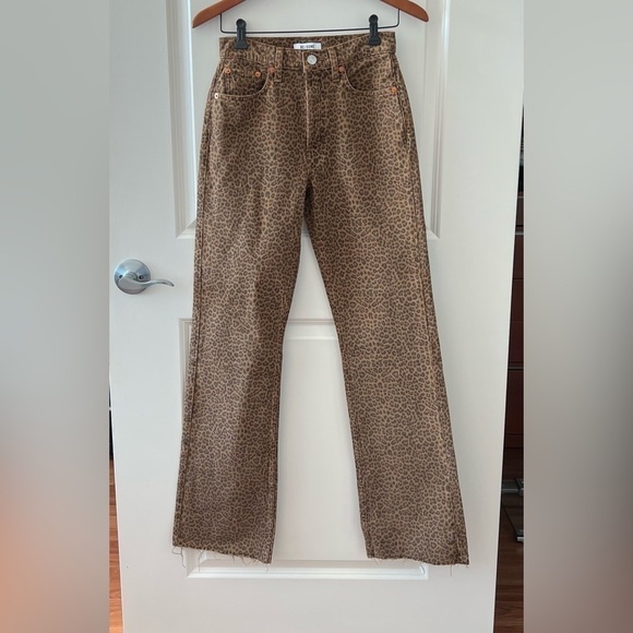 RE/DONE 70S BOOTCUT LEOPARD TWILL JEAN NWT - Picture 1 of 16